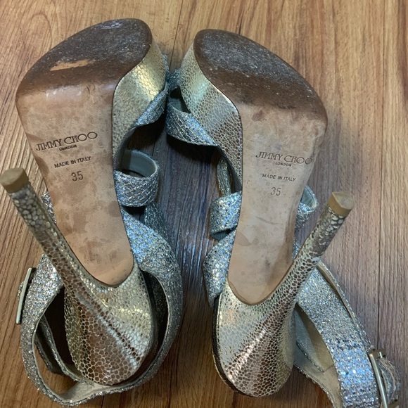 Jimmy Choo Vamp Glitter Crossing-straps Sandals - Picture 12 of 15